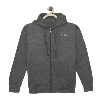 Scott Unisex With Zip Hoodie Charcoal Grey