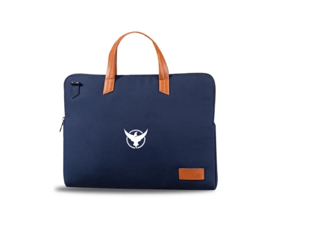 Printd Luxurious Leather Laptop Bag With Circular Modern Design  Creative  Dukaan