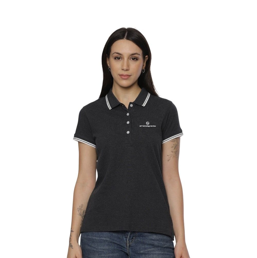 Allen Solly Polo T-shirt Women- Charcoal Grey