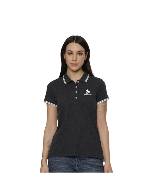 Allen Solly Polo T-shirt Women- Charcoal Grey
