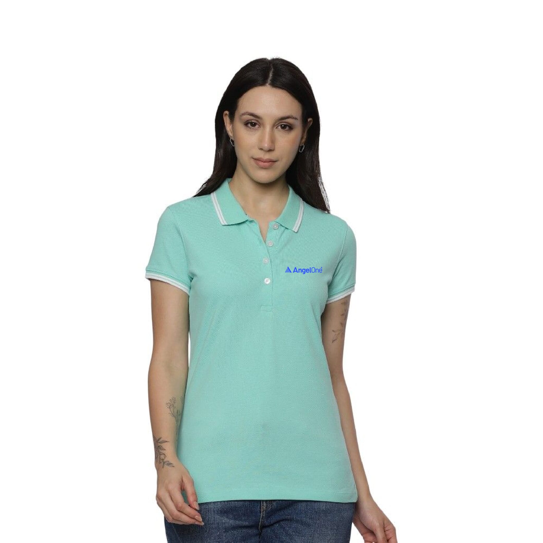 Allen Solly Polo T-shirt Women- Turquoise Green