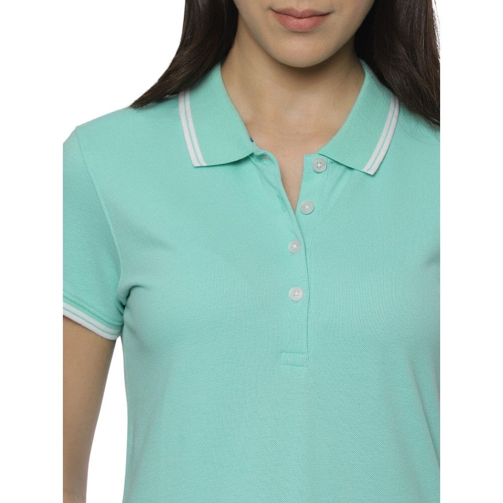 Allen Solly Polo T-shirt Women- Turquoise Green