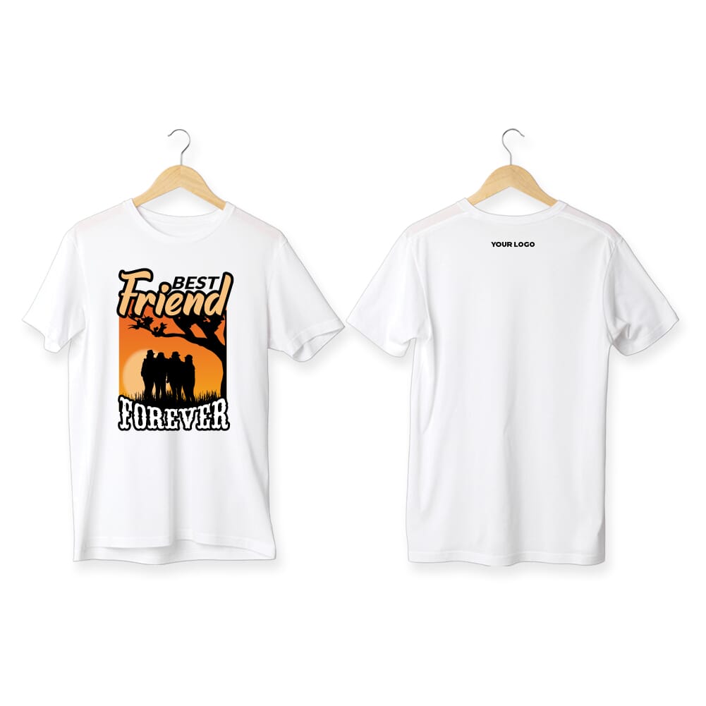 Best Friend Forever Pima Round Neck T-Shirt- White