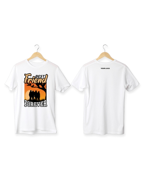 Best Friend Forever Pima Round Neck T-Shirt- White