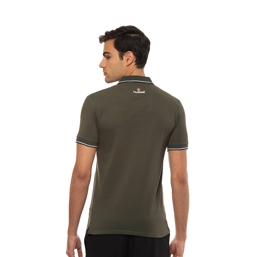 Hummel Eunice Polo T-shirt-Olive Green with Black