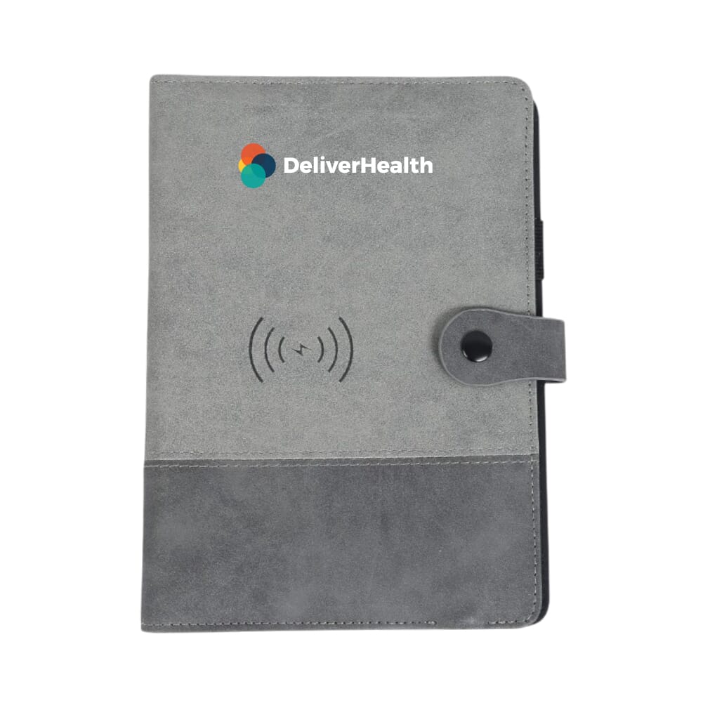 Fuzo Nimble 8000 mAh Power Bank Notebook with 15W Wireless Charger- Grey