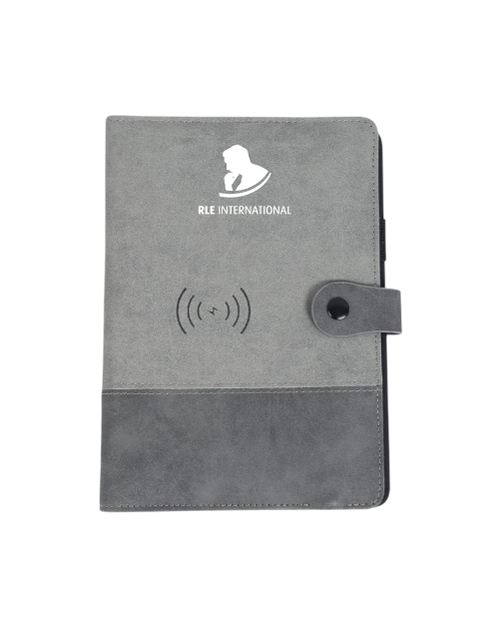 Fuzo Nimble 8000 mAh Power Bank Notebook with 15W Wireless Charger- Grey