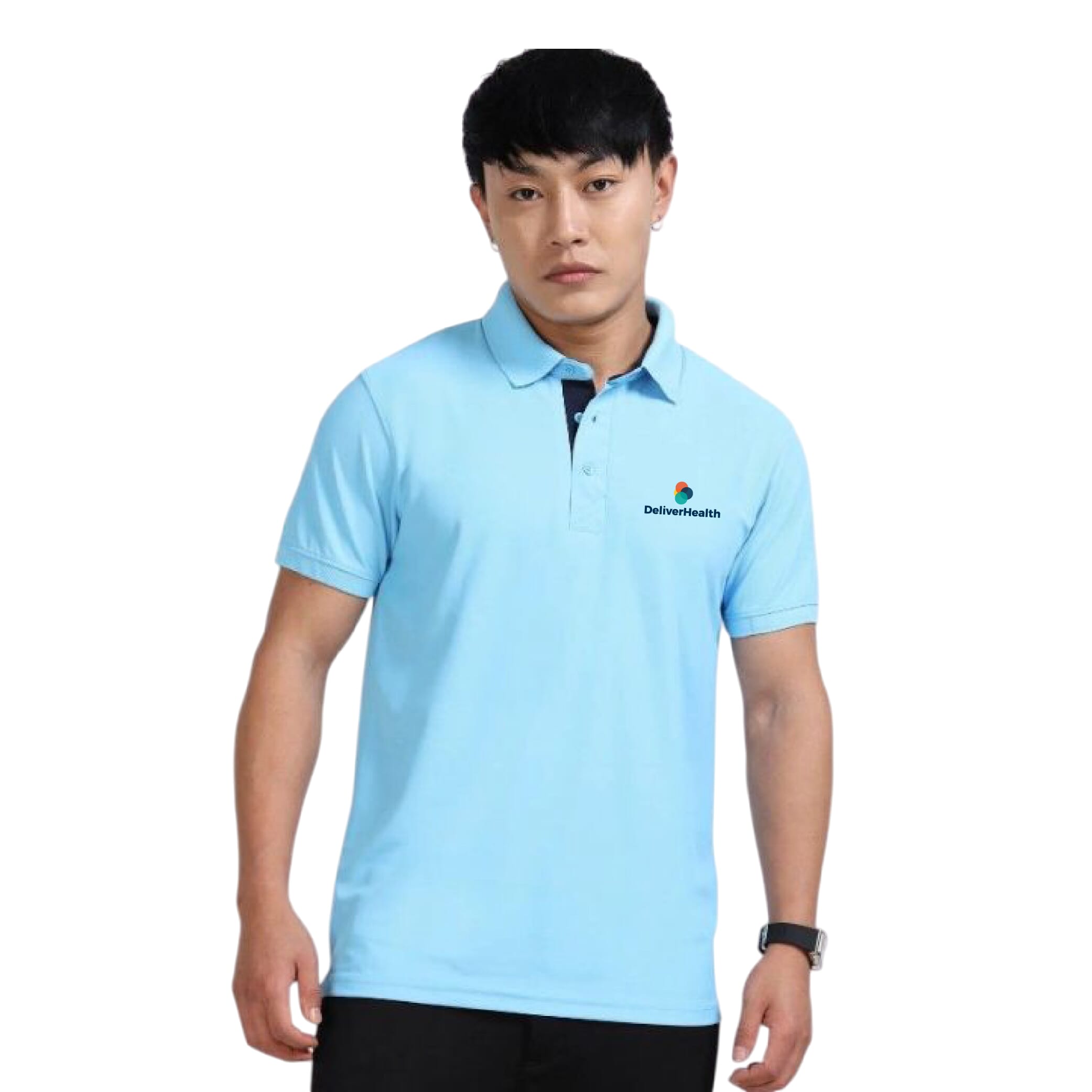 Greys&Blues AeroPiq Polo Tshirt- Sky Blue