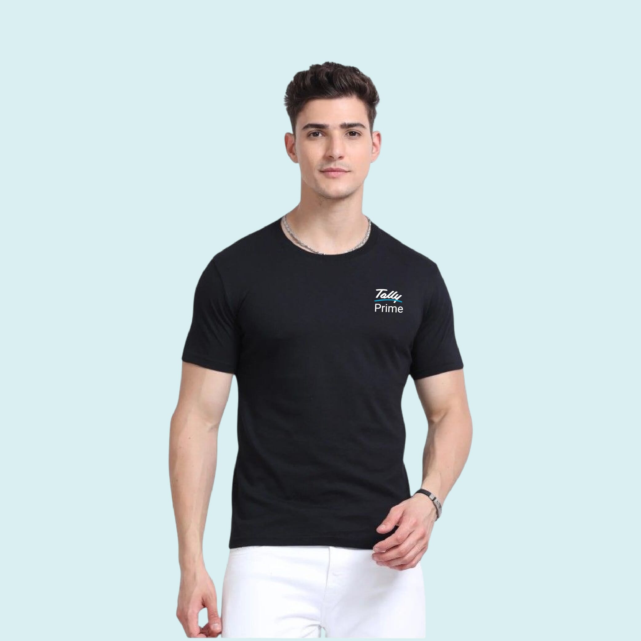 Greys&Blues Men's Eco Blend Round Neck T-Shirt- Black BBB