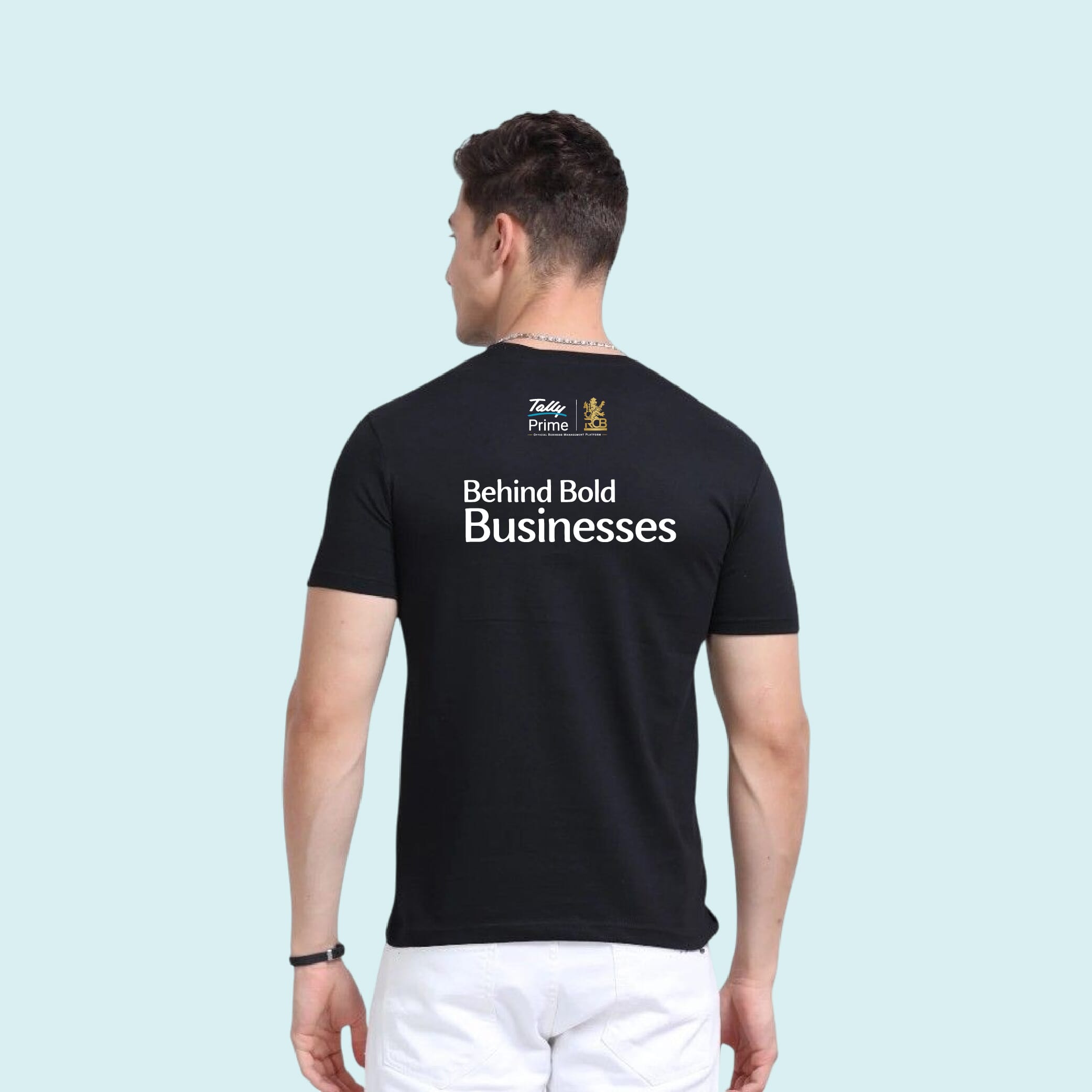 Greys&Blues Men's Eco Blend Round Neck T-Shirt- Black BBB