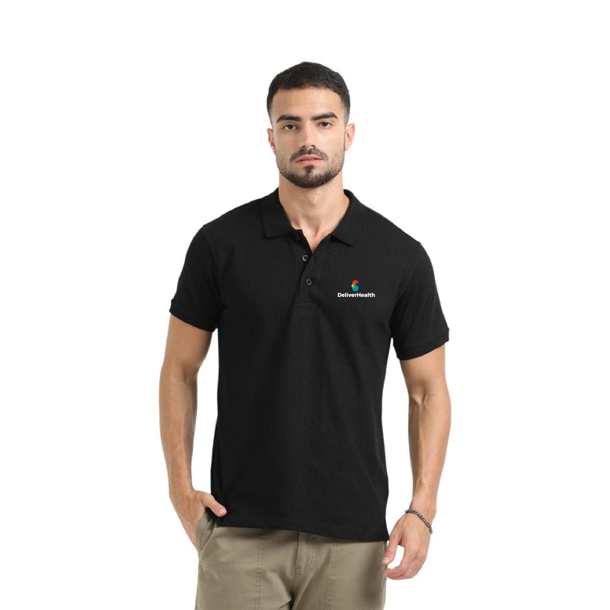 Greys&Blues Organic Polo Plain Tshirt- Black