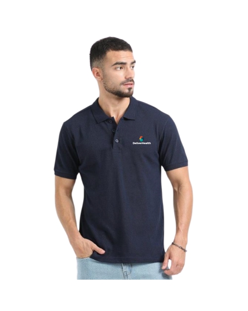 Greys&Blues Organic Polo Plain Tshirt- Navy Blue