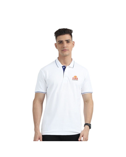 Greys&Blues Organic Polo Tshirt- White with Blue Tipping