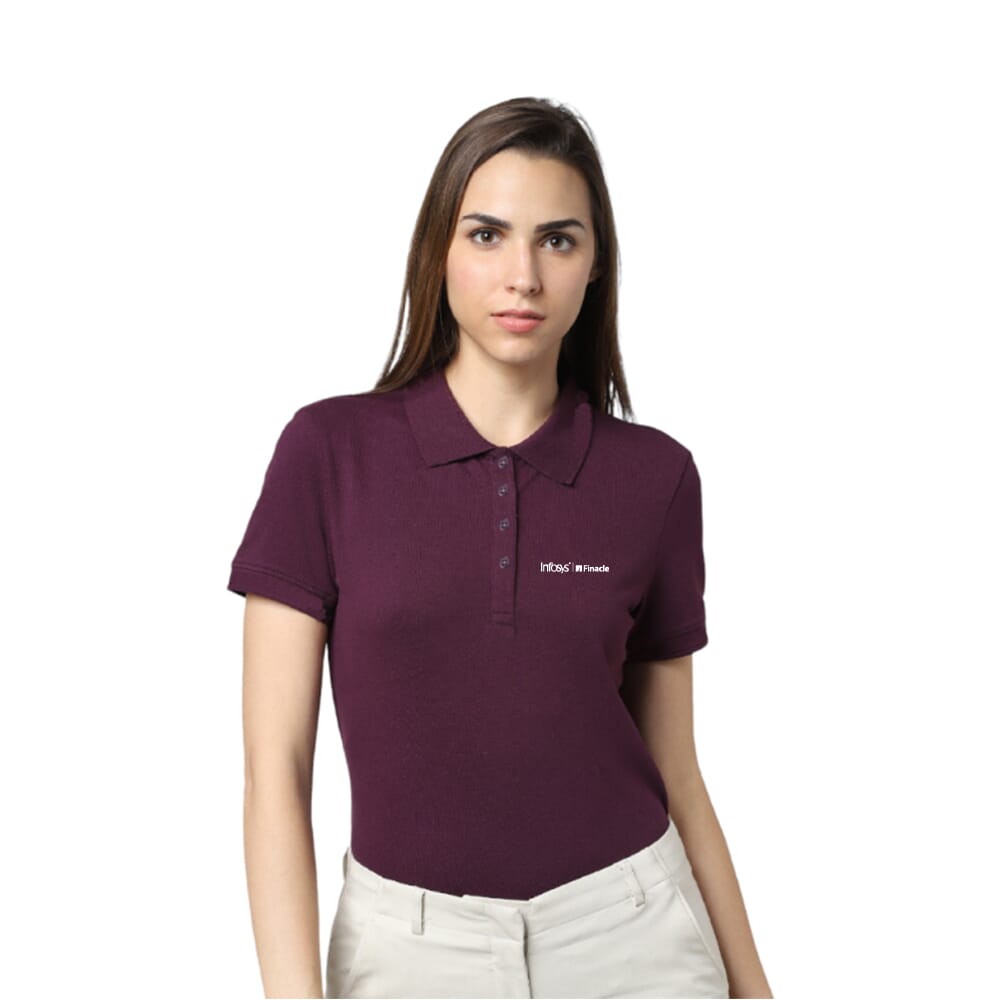 Vero Moda Jacquard Women's Polo T-shirt - Wine