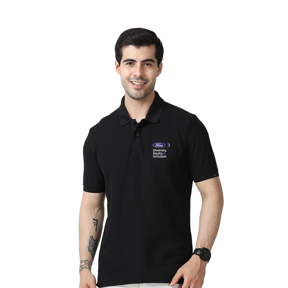 M & S Diversity Polo T-shirt Without Tipping -  Black
