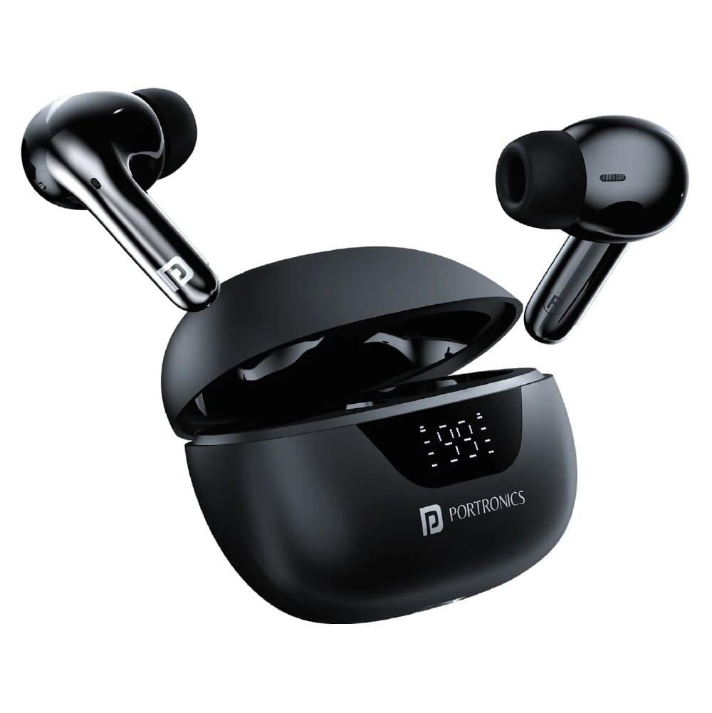 Portronics Harmonics Twins 28 Earbuds - Black 