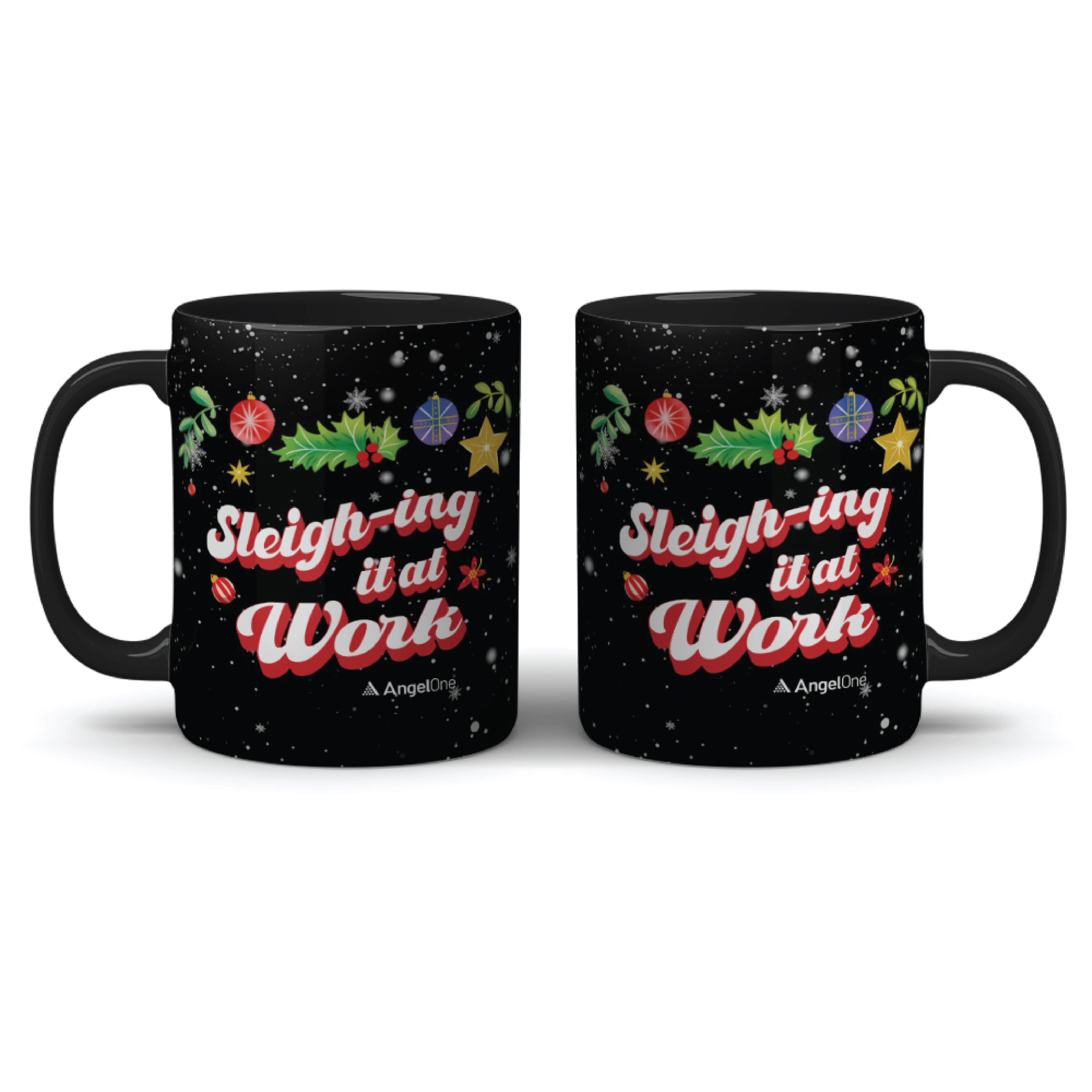 Sleigh-ing it at work Mug - Black
