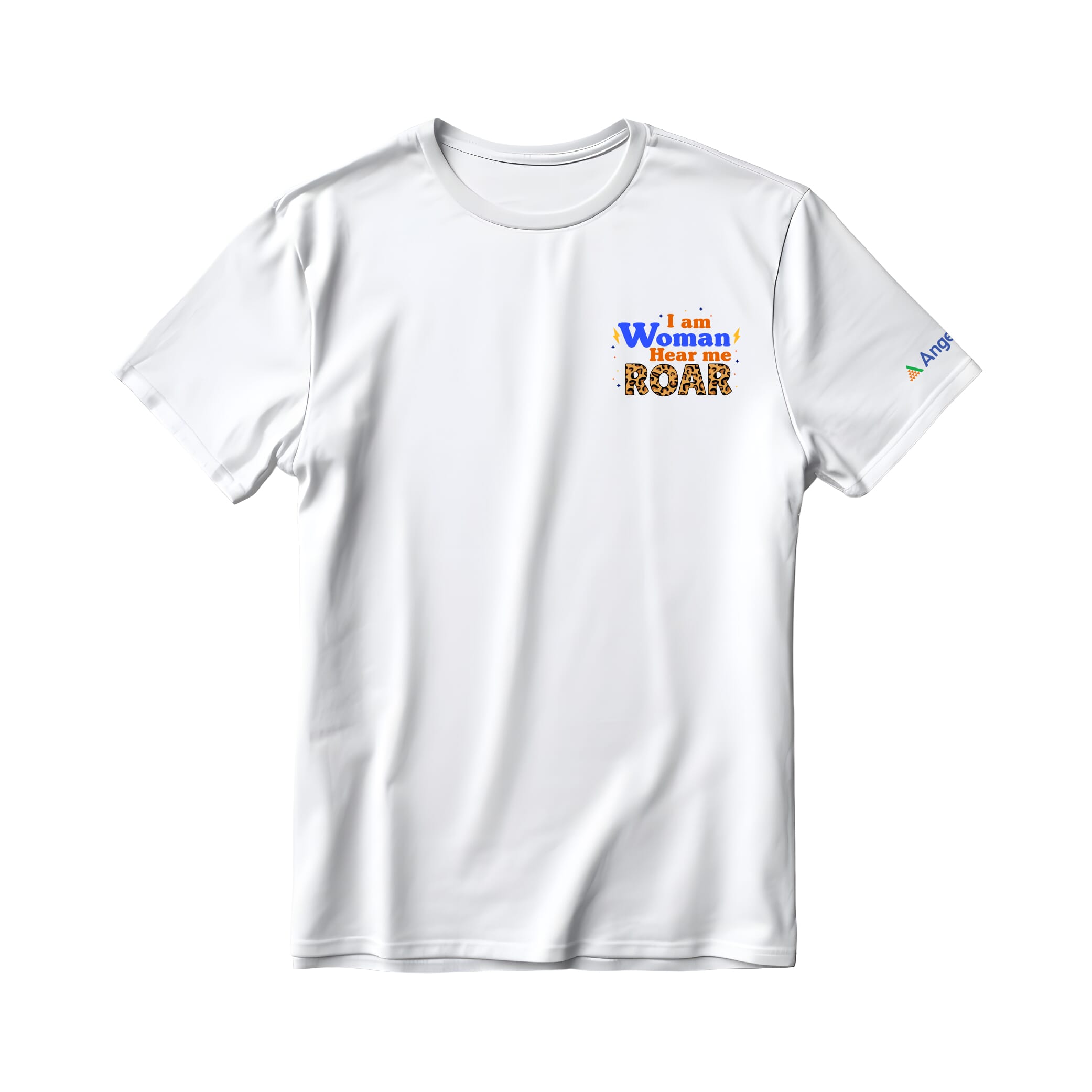 Woman Roar GB Pima Round Neck T-Shirt White